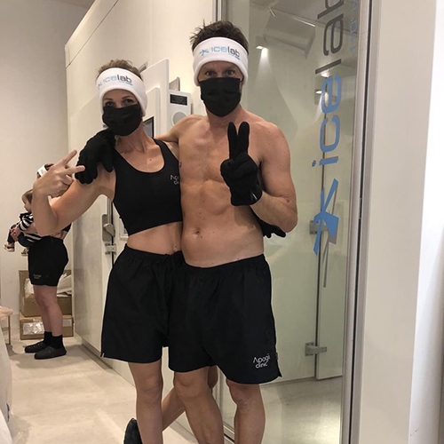 People using the cryotherapy chamber